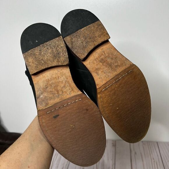 J Shoes Dorado Black Leather Buckle Chelsea Ankle Moto Boots - Picture 7 of 10